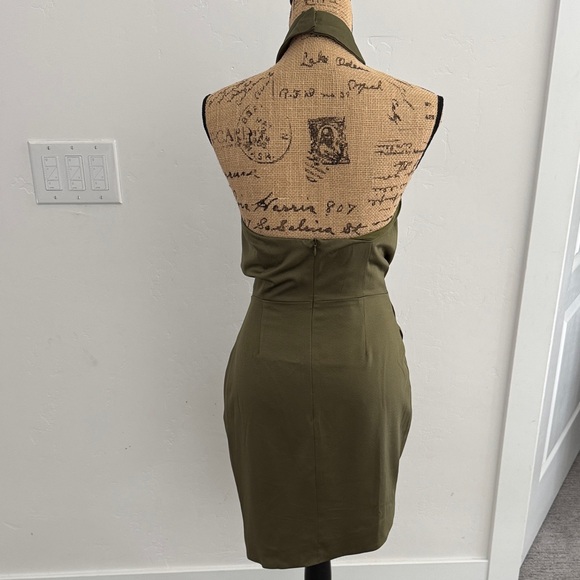 Elliatt Camo Satin Draped Asymmetric Women's Halter Dress Sz S - Picture 5 of 7